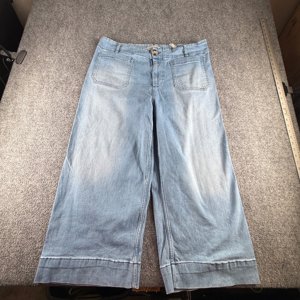 Pilcro and the Letterpress Anthropologie Wide Leg Jeans Light Wash 18W Plus